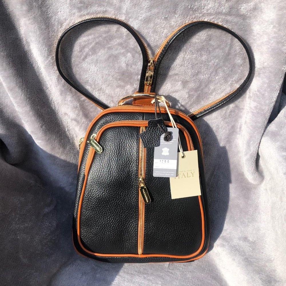 NWT Valentina Italian Leather Sling Backpack